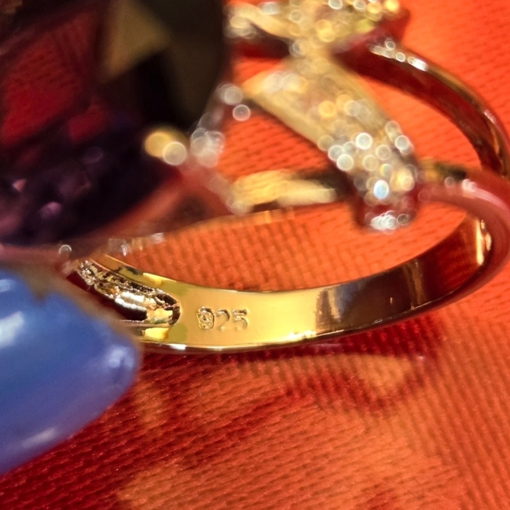 Sterling Silver Amethyst Color Ring - Picture 5 of 6